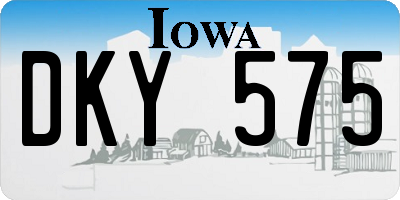 IA license plate DKY575