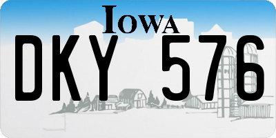 IA license plate DKY576