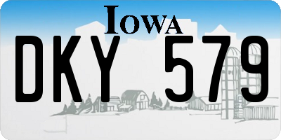 IA license plate DKY579