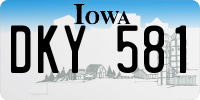 IA license plate DKY581