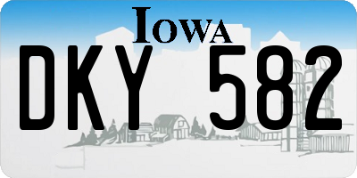 IA license plate DKY582
