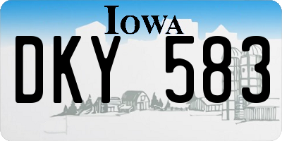 IA license plate DKY583