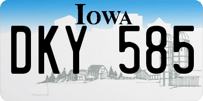IA license plate DKY585