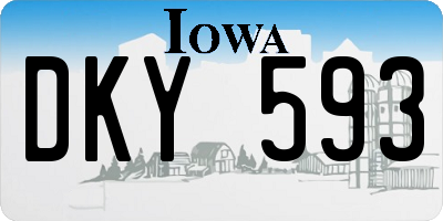 IA license plate DKY593