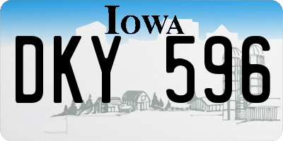 IA license plate DKY596
