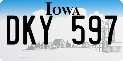 IA license plate DKY597