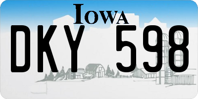 IA license plate DKY598