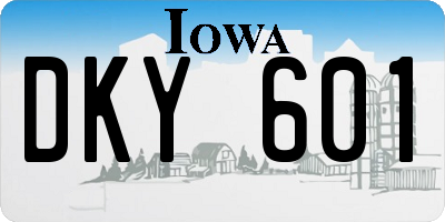 IA license plate DKY601
