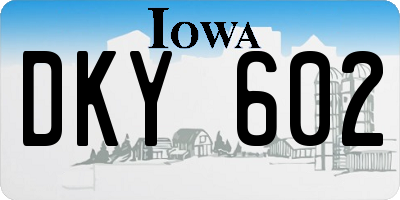 IA license plate DKY602