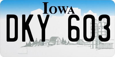 IA license plate DKY603