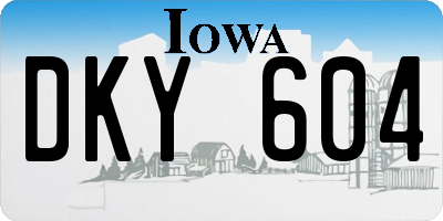 IA license plate DKY604