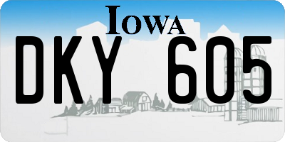 IA license plate DKY605