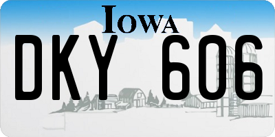 IA license plate DKY606