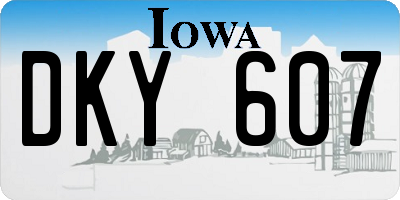 IA license plate DKY607