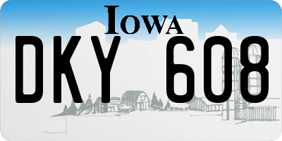 IA license plate DKY608
