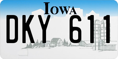 IA license plate DKY611