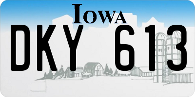 IA license plate DKY613
