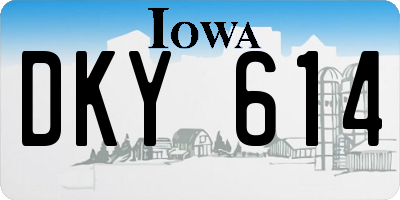 IA license plate DKY614