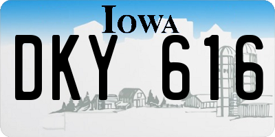 IA license plate DKY616