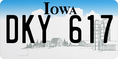 IA license plate DKY617
