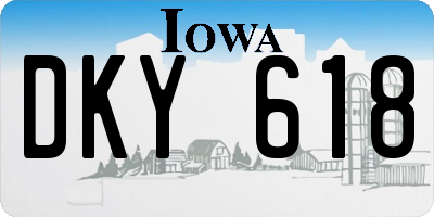 IA license plate DKY618