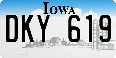 IA license plate DKY619