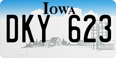 IA license plate DKY623