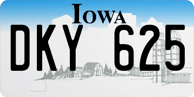 IA license plate DKY625