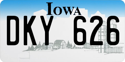 IA license plate DKY626