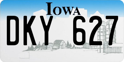 IA license plate DKY627