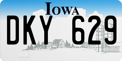 IA license plate DKY629