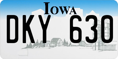 IA license plate DKY630