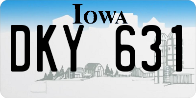 IA license plate DKY631