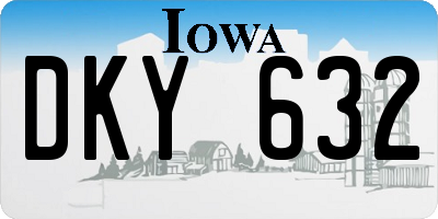 IA license plate DKY632