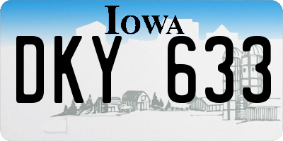 IA license plate DKY633