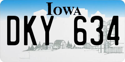 IA license plate DKY634