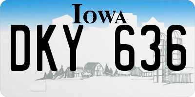 IA license plate DKY636