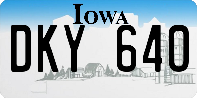 IA license plate DKY640