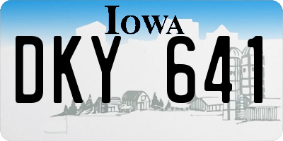 IA license plate DKY641