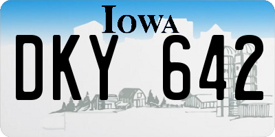 IA license plate DKY642
