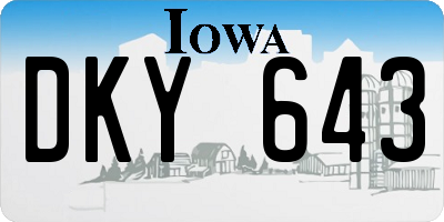 IA license plate DKY643