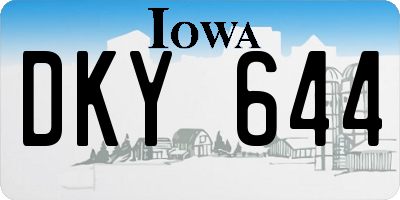 IA license plate DKY644