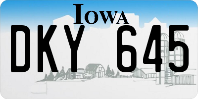 IA license plate DKY645