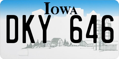 IA license plate DKY646