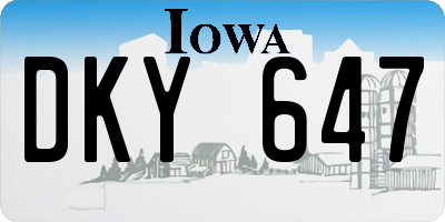 IA license plate DKY647
