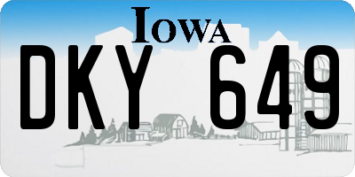 IA license plate DKY649