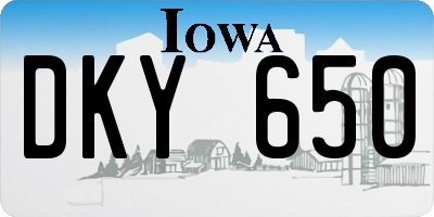 IA license plate DKY650