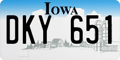 IA license plate DKY651