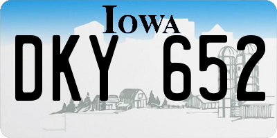 IA license plate DKY652