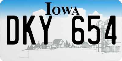 IA license plate DKY654